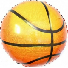 Шар круг фольга "Баскетбольный мяч" 45 см.